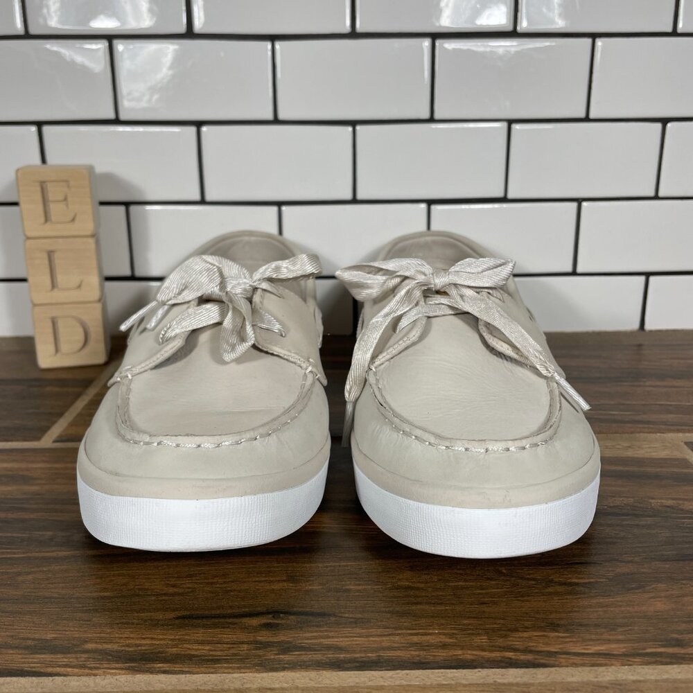 Sperry Top Sider Sailor Womens Size 12 Boat Shoes Ivory Nubuck Comfort Moc Toe - Picture 2 of 13